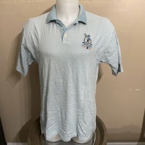 Warner Bros Polo Shirt Mens Medium Striped Bugs Bunny Golf Looney Tunes 90s